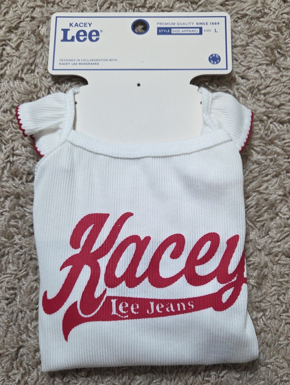 NWT Kacey Lee Musgraves Ruffled Spaghetti Strap Pet Tee for Cats and Dogs, LARGE